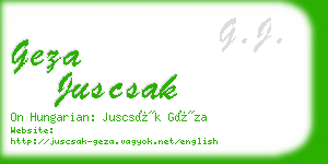 geza juscsak business card